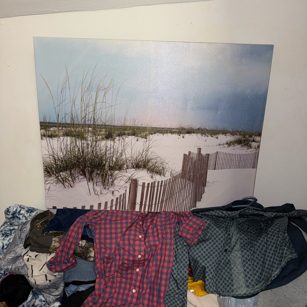 Beach Scene Wall Art with Fence